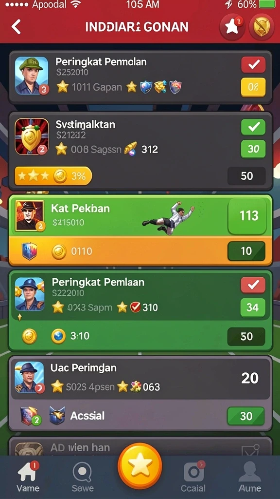 55rp - Tangkapan layar menampilkan level penuh tantangan.